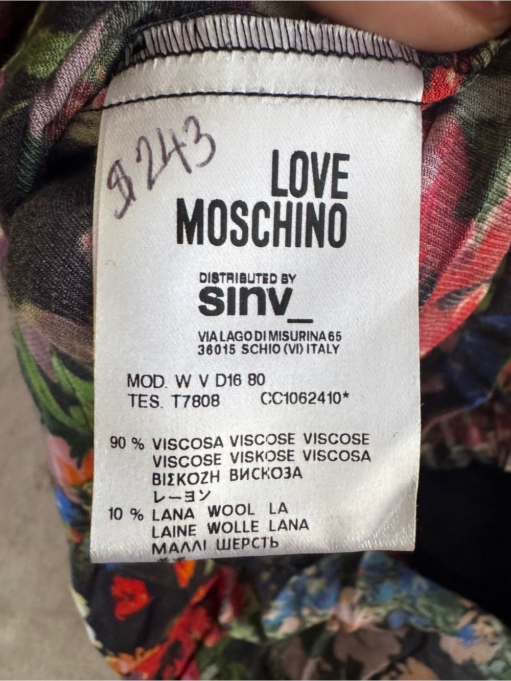 Love Moschino Floral Fit & Flare Dress Puff Shoulder Long Sleeve IT 40 US 6 - Picture 5 of 9